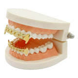 Copper Rhinestone Fangs Hip-hop Rapper False Teeth Halloween Decor