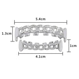 Copper Rhinestone Fangs Hip-hop Rapper False Teeth Halloween Decor