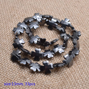 Four-leaf Clover Natural Stone Hematite Beads for DIY Jewelry