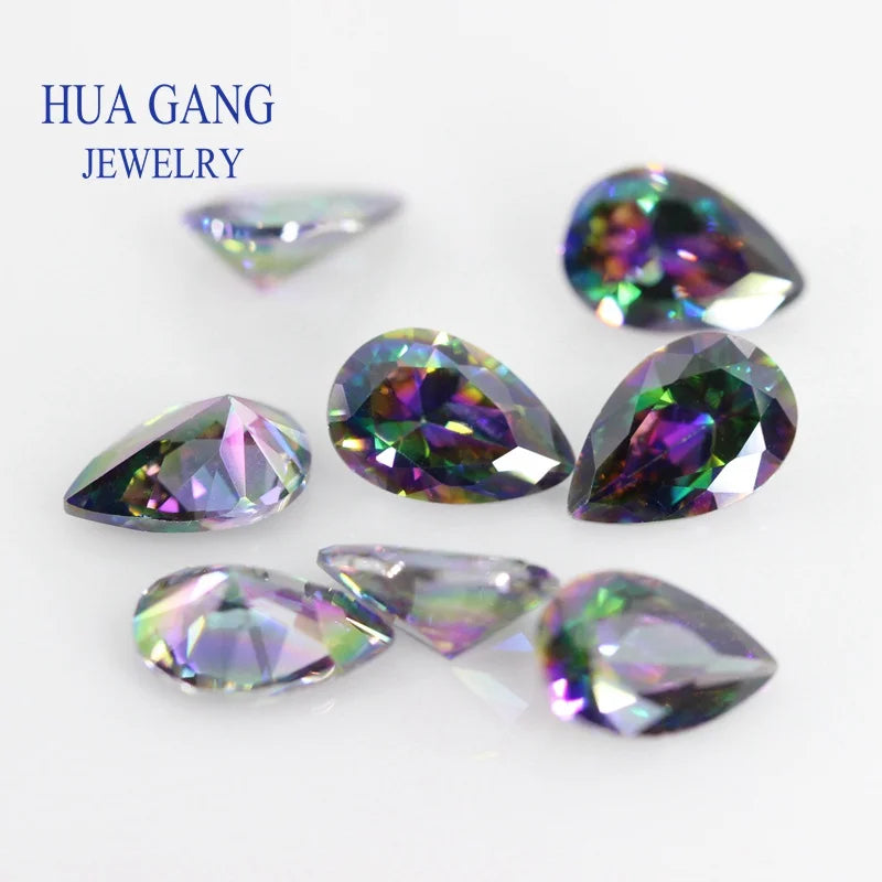 3x5mm~10x12mm Multicolor CZ Pear Cut Loose Stone