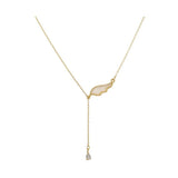 Mori Wing Necklace Water Drop Pendant Clavicle Chain