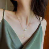 Mori Wing Necklace Water Drop Pendant Clavicle Chain