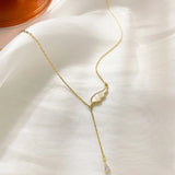 Mori Wing Necklace Water Drop Pendant Clavicle Chain