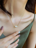 Mori Wing Necklace Water Drop Pendant Clavicle Chain