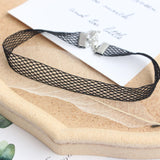 Girl Short Lace Clavicle Chain Pearl Flower Choker Necklace