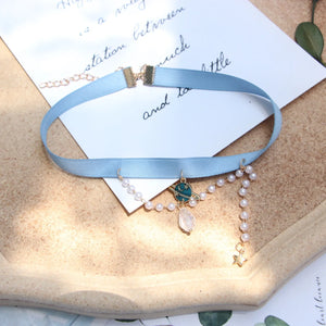 Girl Collarbone Chain Lace Pearl Choker Necklace