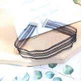 Playful Sweet Girl Neck Choker Lace Cloth Rhinestone Short Necklace