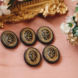 Playful Rose Engraved Antique Beads DIY Retro Jewelry Accessories