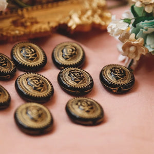 Playful Rose Engraved Antique Beads DIY Retro Jewelry Accessories