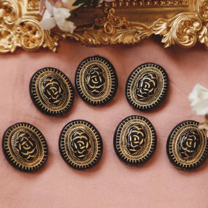 Playful Rose Engraved Antique Beads DIY Retro Jewelry Accessories