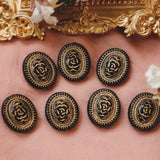 Playful Rose Engraved Antique Beads DIY Retro Jewelry Accessories