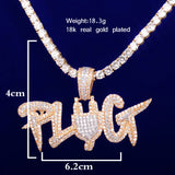 Letter Pendant Micro Pave Finish Necklace Men's Jewelry