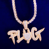 Letter Pendant Micro Pave Finish Necklace Men's Jewelry