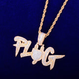 Letter Pendant Micro Pave Finish Necklace Men's Jewelry