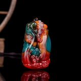 Plum Blossom Jade Pendant Necklace Hand-carved Charm Jadeite