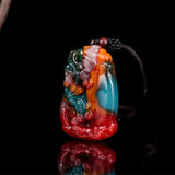 Plum Blossom Jade Pendant Necklace Hand-carved Charm Jadeite