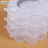Plum Blossom 3-Layer Transparent Portable Storage Box Plastic Jewelry Tools