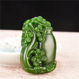 Jade Plum Blossom Vase Pendant Necklace