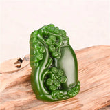 Jade Plum Blossom Vase Pendant Necklace