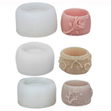 Plum Rose Geometric Flowerpot Mold Silicone Resin Molds