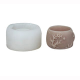 Plum Rose Succulent Flower Pot Silicone Mold Candle Cup Gypsum Cement Mold