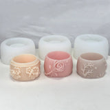 Plum Rose Succulent Flower Pot Silicone Mold Candle Cup Gypsum Cement Mold