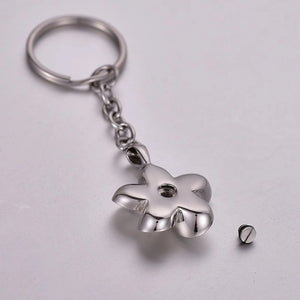 Plumeria Flower Ash Holder Cremation Jewelry Keychain