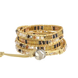 Jades Crystal Beaded Wrap Bracelet Natural Stone Jewelry