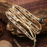 Jades Crystal Beaded Wrap Bracelet Natural Stone Jewelry