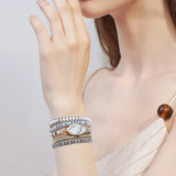 Dalmatian Jaspers Wrap Bracelet Stainless Steel Chain Natural Stones