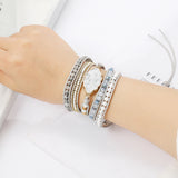 Dalmatian Jaspers Wrap Bracelet Stainless Steel Chain Natural Stones