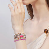 Red Jaspers Wrap Bracelet Amethyst Hematite Leather Boho Jewelry