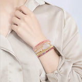 Rose Quartz Wrap Bracelet Strawberry Crystal Beaded Boho Jewelry Gift