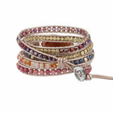 Strawberry Quartzs Wrap Bracelets Hematite Rhodonite Boho Bracelet