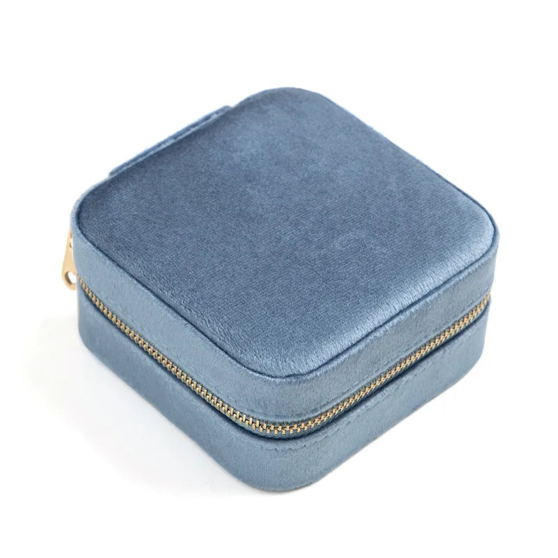 Plush Velvet Small Jewelry Box Necklace Ring Storage