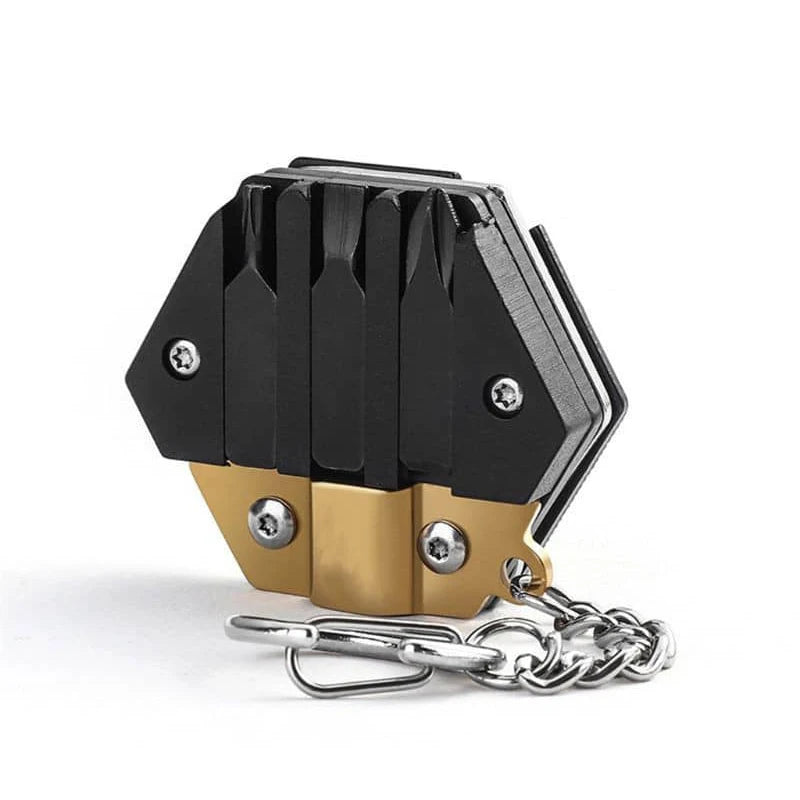 Pocket Fold Mini Coin Screwdriver Keyring Keychain Opener Small Tool