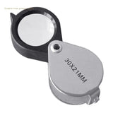 Pocket Jewelry Loupe 30x 21mm Magnifying Glass Portable for Jewelry Coins Stamps