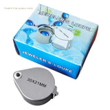 Pocket Jewelry Loupe 30x 21mm Magnifying Glass Portable for Jewelry Coins Stamps