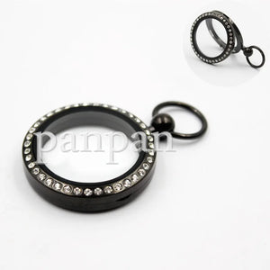 30mm Magnetic Crystal Stainless Steel Floating Locket Pendant