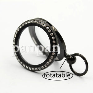 30mm Magnetic Crystal Stainless Steel Floating Locket Pendant