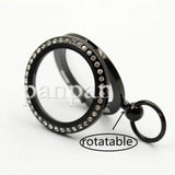 30mm Magnetic Crystal Stainless Steel Floating Locket Pendant