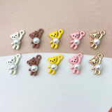 Pearl Spray Paint Bear Pendant DIY Earring Material Girl Jewelry Accessories