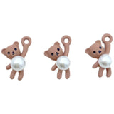 Pearl Spray Paint Bear Pendant DIY Earring Material Girl Jewelry Accessories