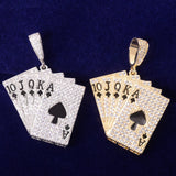 Poker Card Pendant Necklace Men's Hip Hop Rock Jewelry