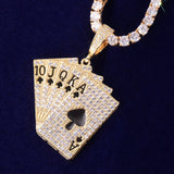 Poker Card Pendant Necklace Men's Hip Hop Rock Jewelry