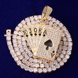 Poker Card Pendant Necklace Men's Hip Hop Rock Jewelry