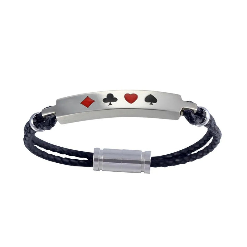 Poker Spade Heart Club Dianmond Pendant Bracelet