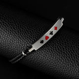 Poker Spade Heart Club Dianmond Pendant Bracelet