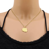 Poland Map Pendant Necklace Stainless Steel Female Choker Polish Jewelry