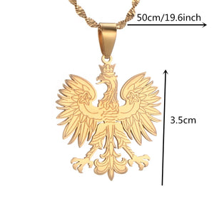 Poland Symbol Eagle Pendant Necklaces Polska Poles Jewelry For Women